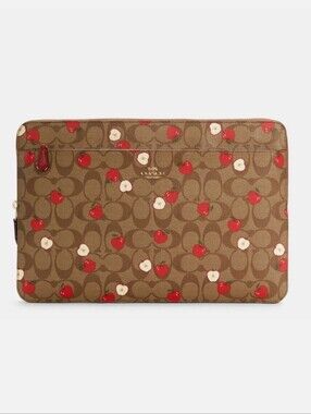 Coach Signature Canvas Apple Print Laptop Case